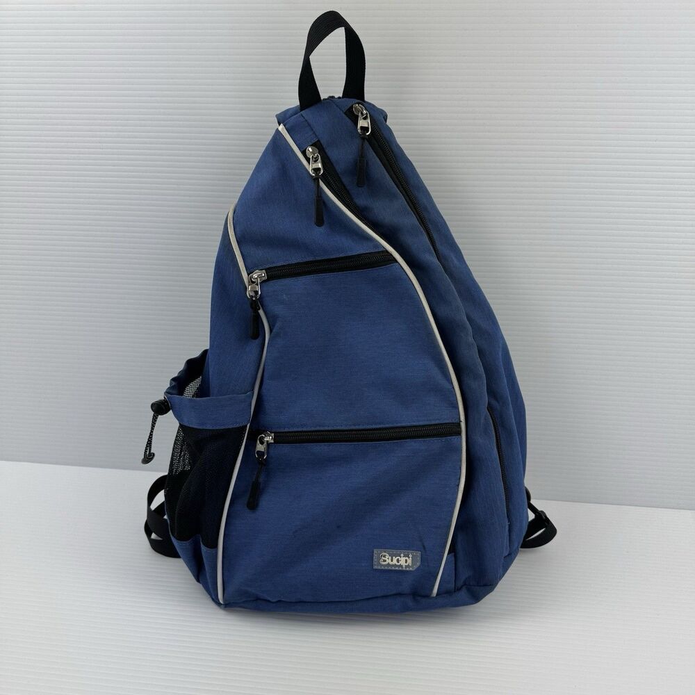 Sucipi Sling Backpack Blue Crossbody Travel Hiking Daypack Multi Pocket